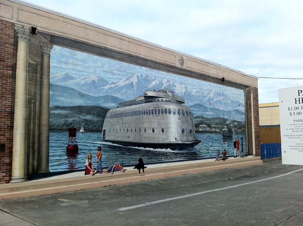 Random wall art while wandering around Port Angeles. Apparently this was actually a ferry that ran out of Port Angeles.