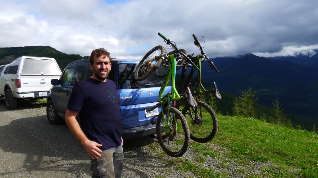 The man, the myth, the legend, Randy Andy at the top of the shuttle road. It's a tough call if the driving or the riding was more exciting.